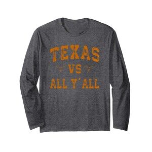 Official Texas VS All Y'All Cotton Long Sleeve Tee Adult Black XL